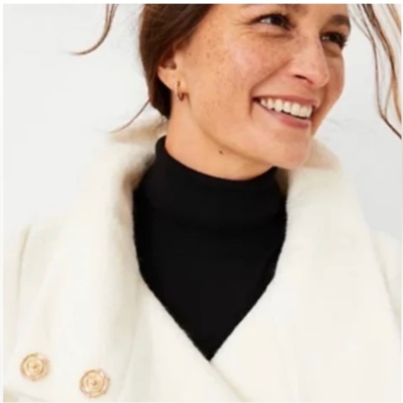 Ann Taylor Belted Funnel Neck Coat L - Picture 2 of 14